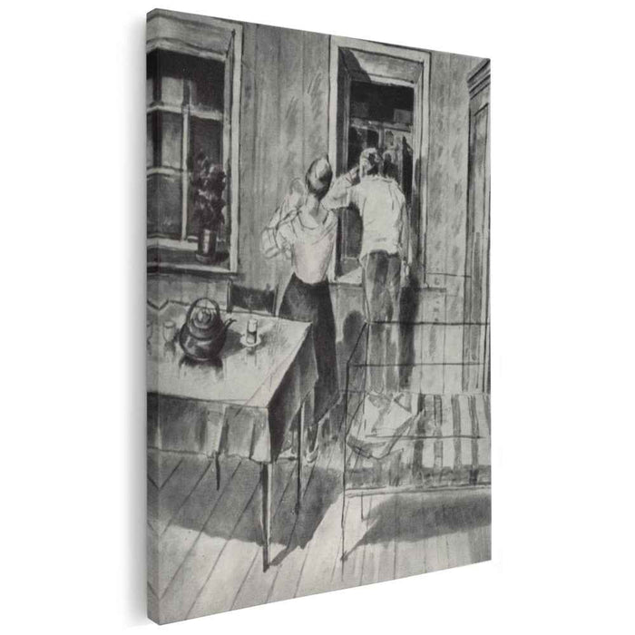 The first sketch for the painting in 1919 (1925) by Kuzma Petrov-Vodkin