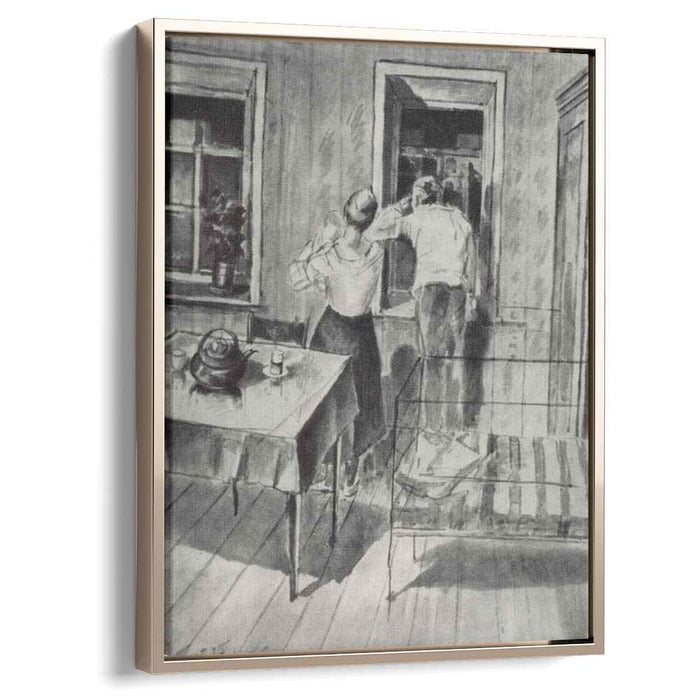 The first sketch for the painting in 1919 (1925) by Kuzma Petrov-Vodkin