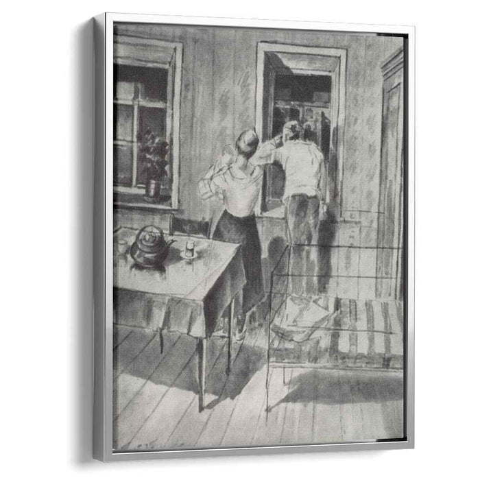 The first sketch for the painting in 1919 (1925) by Kuzma Petrov-Vodkin