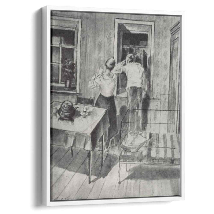 The first sketch for the painting in 1919 (1925) by Kuzma Petrov-Vodkin