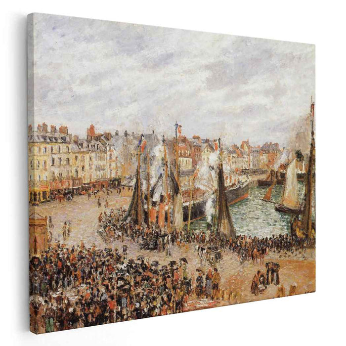 The Fishmarket, Dieppe, Grey Weather, Morning by Camille Pissarro