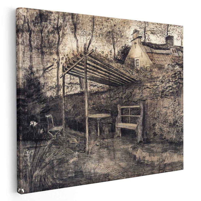 The Garden of the Parsonage with Arbor (1881) by Vincent van Gogh