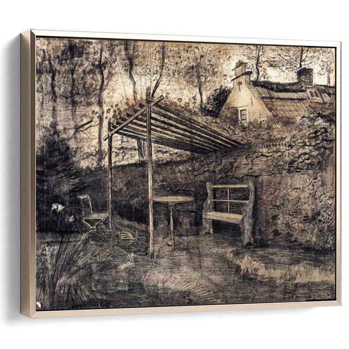 The Garden of the Parsonage with Arbor (1881) by Vincent van Gogh