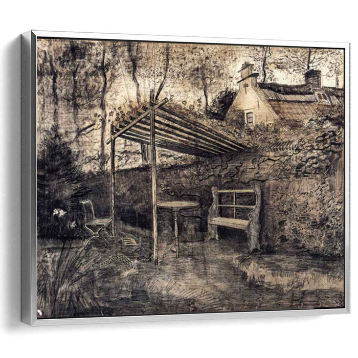 The Garden of the Parsonage with Arbor (1881) by Vincent van Gogh