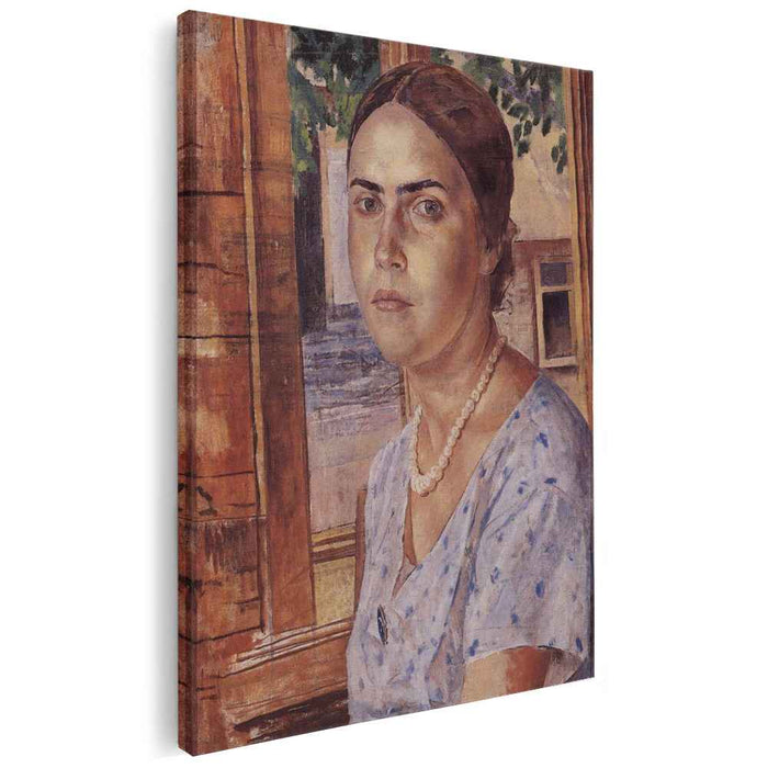 The girl at the window (1928) by Kuzma Petrov-Vodkin