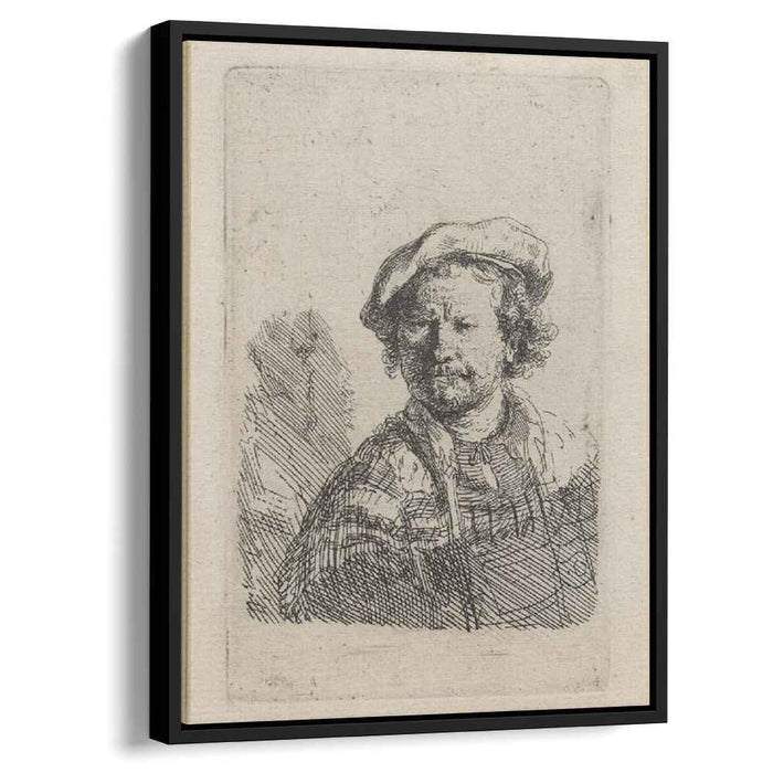 Self Portrait in a Flat Cap and Embroidered Dress (1642) by Rembrandt