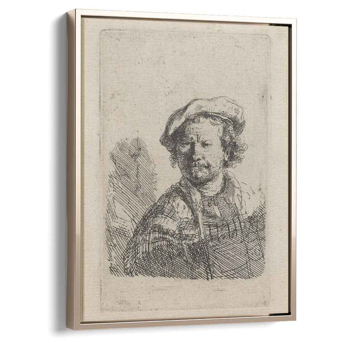 Self Portrait in a Flat Cap and Embroidered Dress (1642) by Rembrandt