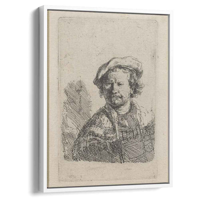 Self Portrait in a Flat Cap and Embroidered Dress (1642) by Rembrandt