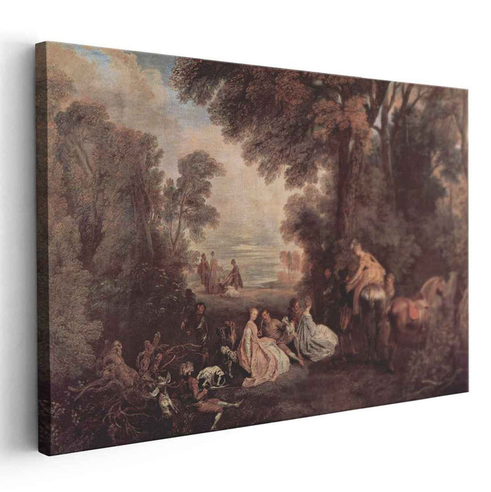 The Halt during the Chase (1720) by Antoine Watteau