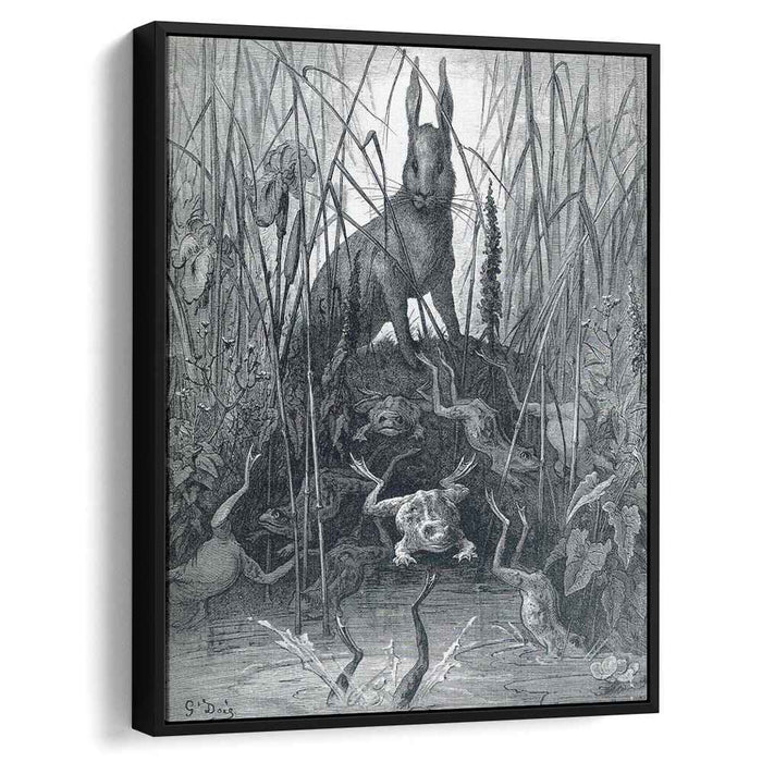 The Hare and the Frogs (1868) by Gustave Dore