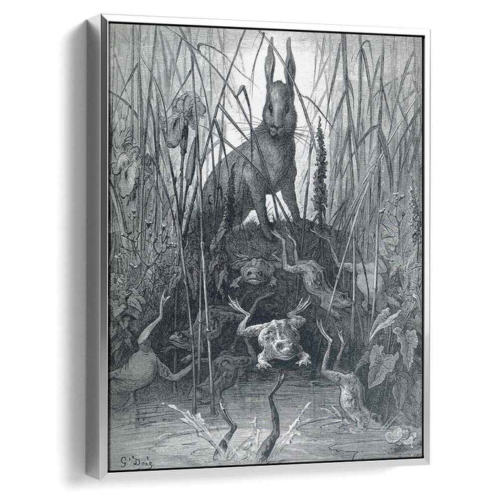 The Hare and the Frogs (1868) by Gustave Dore
