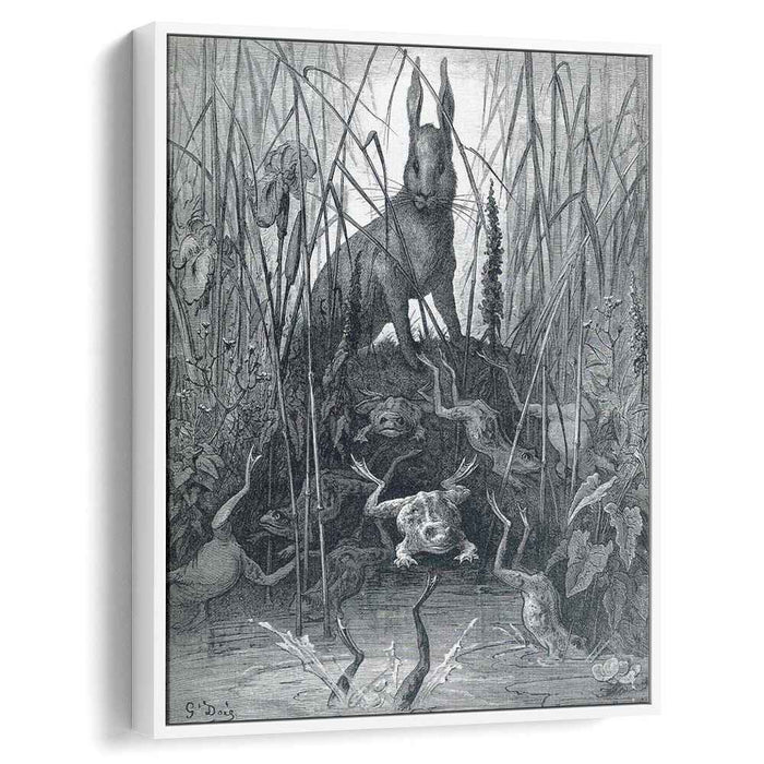 The Hare and the Frogs (1868) by Gustave Dore