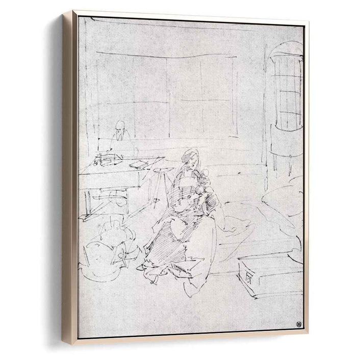 The Holy Family In A Room by Albrecht Durer