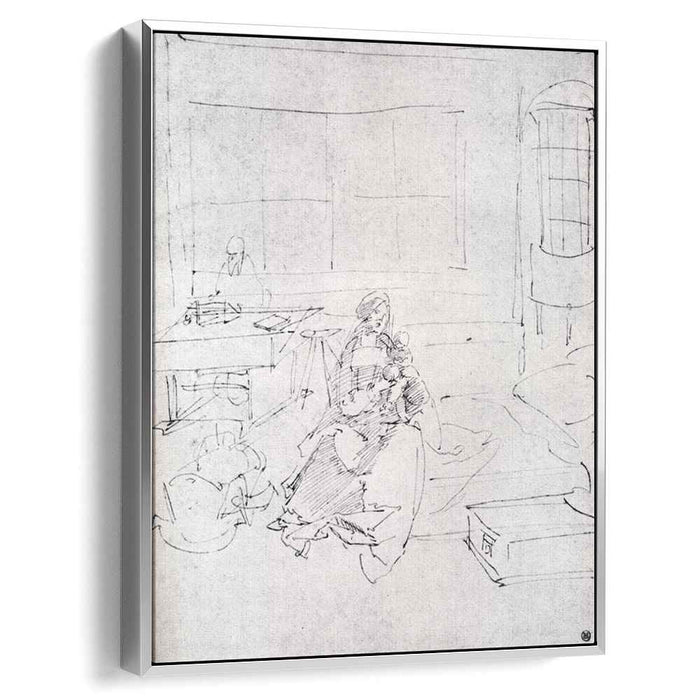 The Holy Family In A Room by Albrecht Durer