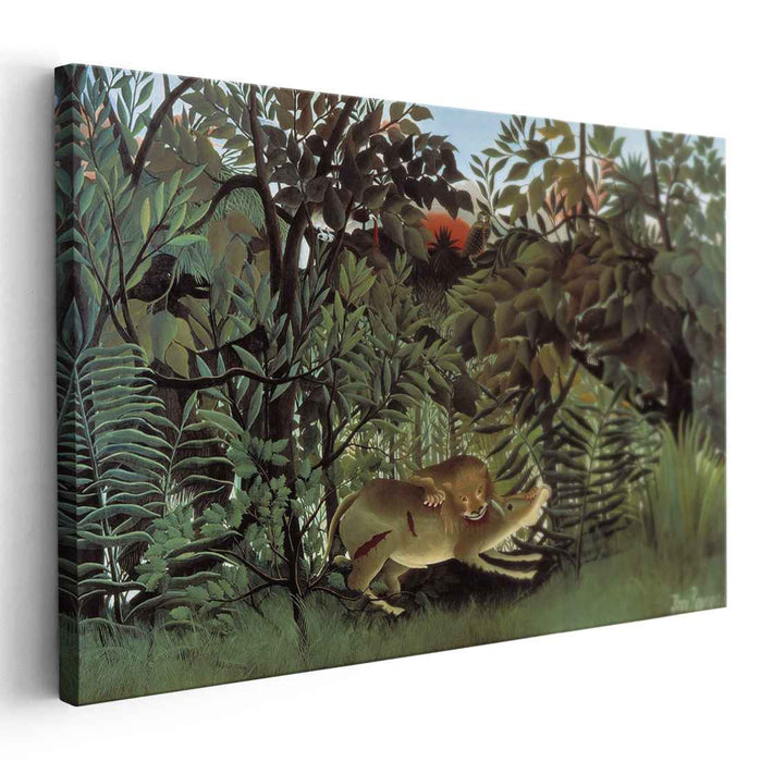 The Hungry Lion Throws Itself on the Antelope (1905) by Henri Rousseau