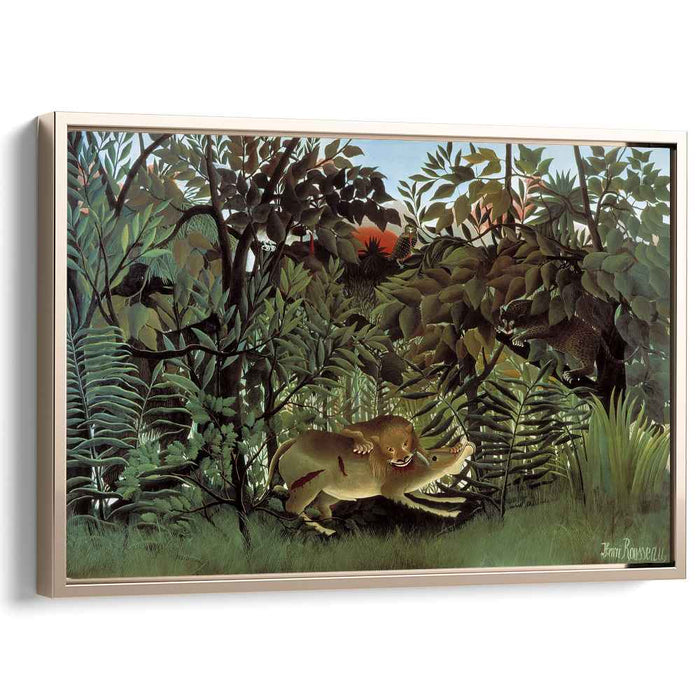 The Hungry Lion Throws Itself on the Antelope (1905) by Henri Rousseau