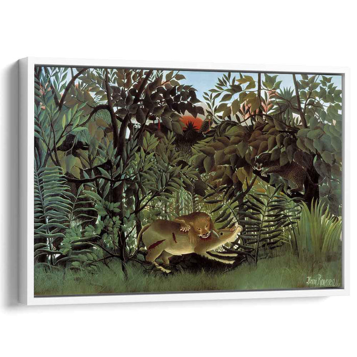 The Hungry Lion Throws Itself on the Antelope (1905) by Henri Rousseau