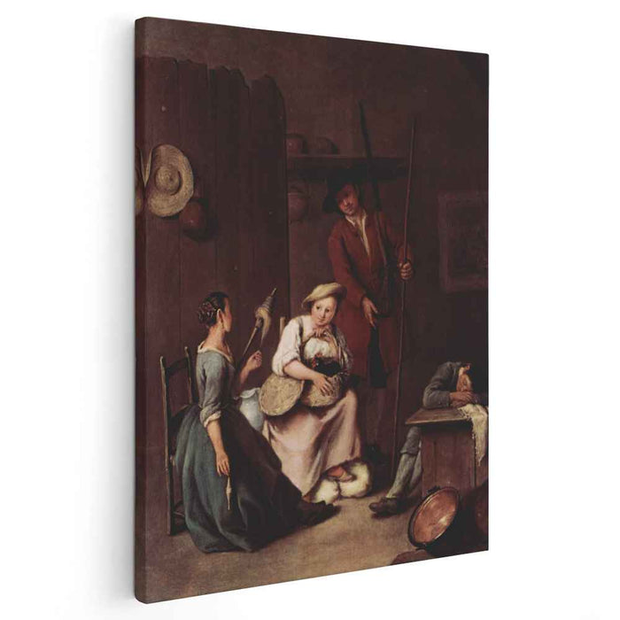 The hunters and the farmers by Pietro Longhi