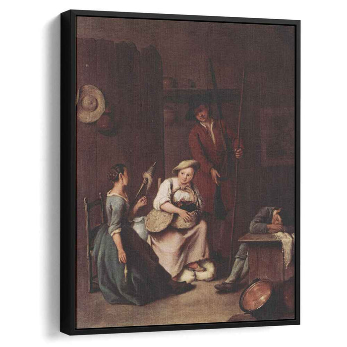 The hunters and the farmers by Pietro Longhi