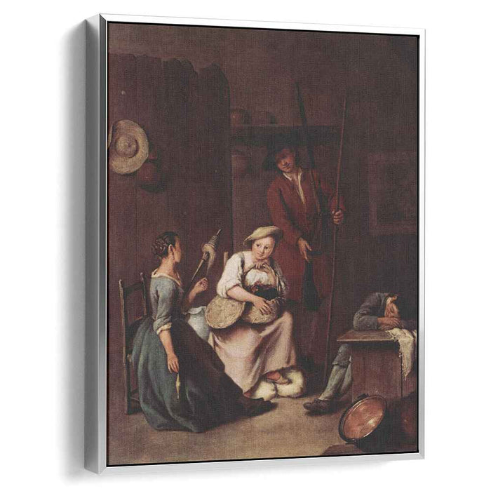 The hunters and the farmers by Pietro Longhi