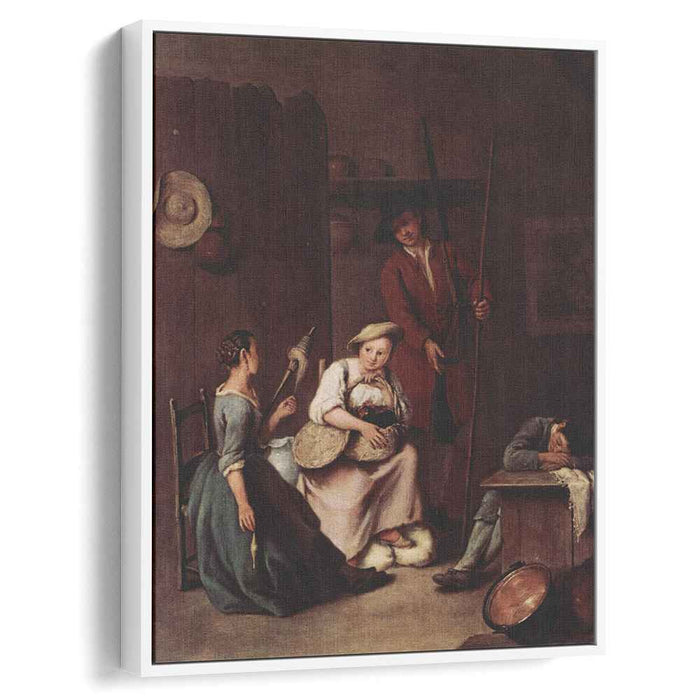 The hunters and the farmers by Pietro Longhi