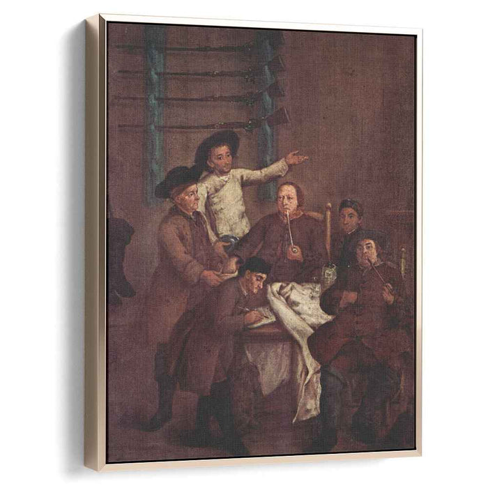 The Hunters Drawing Numbers by Pietro Longhi