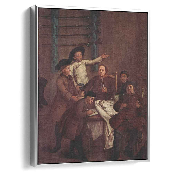 The Hunters Drawing Numbers by Pietro Longhi