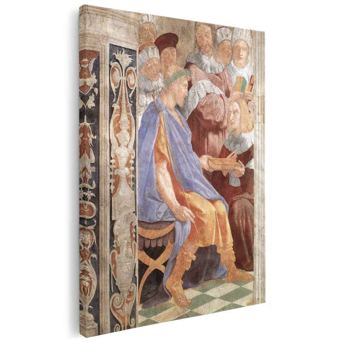 Justinian Presenting the Pandects to Trebonianus (Stanza della Segnatura) (1511) by Raphael