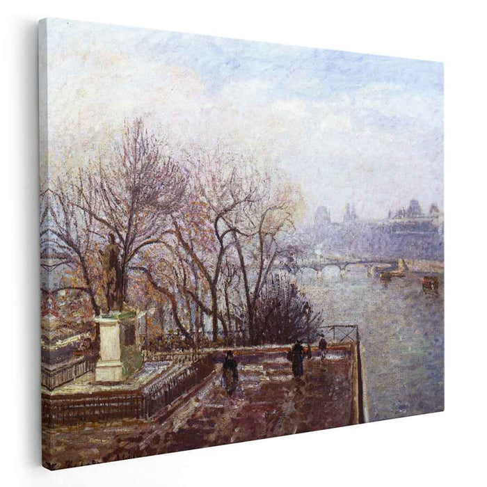 The Louvre, Morning, Mist by Camille Pissarro