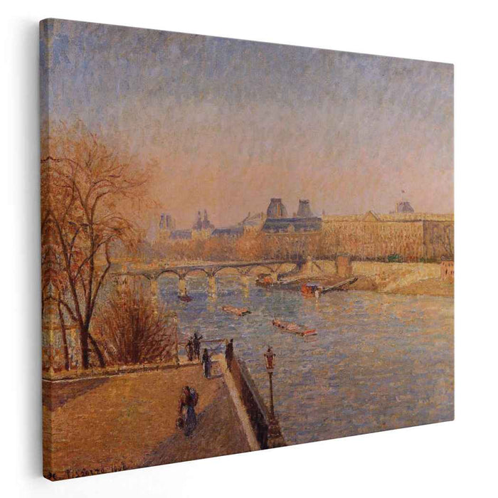 The Louvre, Winter Sunshine, Morning by Camille Pissarro