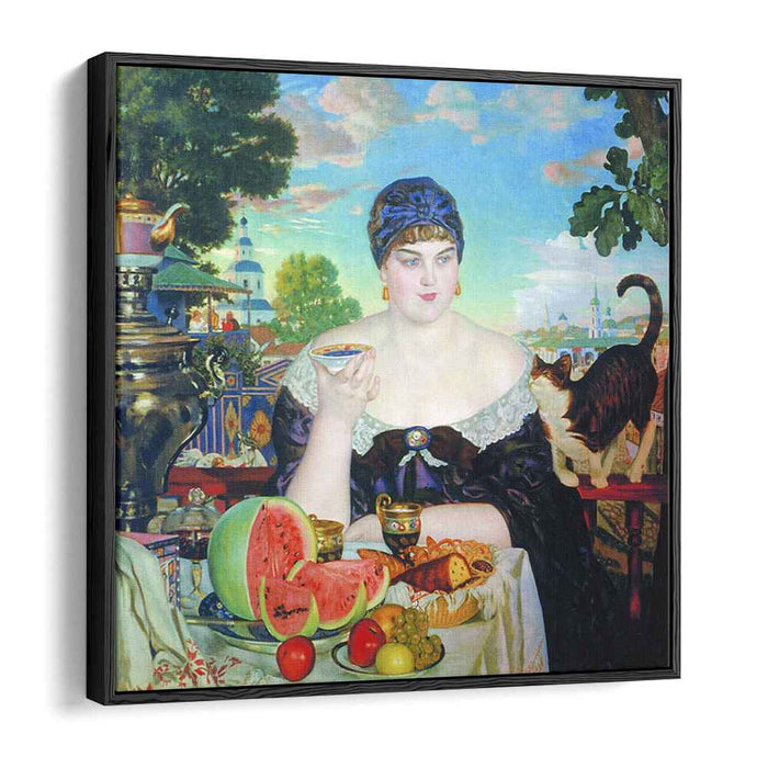 The Merchant's Wife at Tea (1918) by Boris Kustodiev