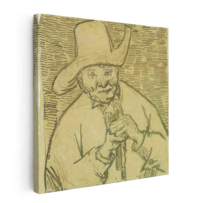 The Old Peasant Patience Escalier with Walking Stick, Half-Figure (1888) by Vincent van Gogh