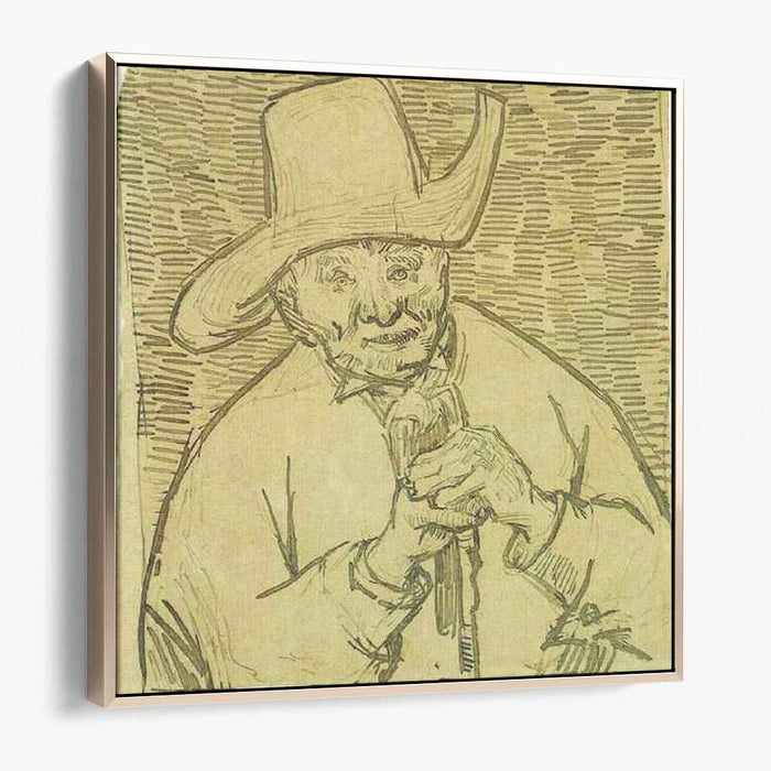 The Old Peasant Patience Escalier with Walking Stick, Half-Figure (1888) by Vincent van Gogh