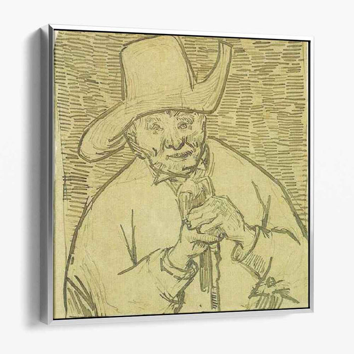 The Old Peasant Patience Escalier with Walking Stick, Half-Figure (1888) by Vincent van Gogh