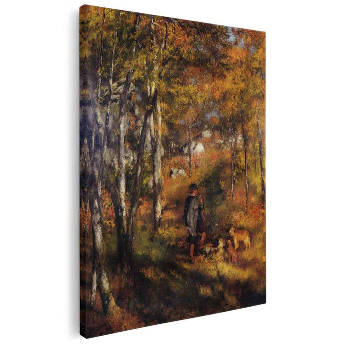 The Painter Jules Le Coeur Walking His Dogs in the Forest of Fontainebleau (1866) by Pierre-Auguste Renoir