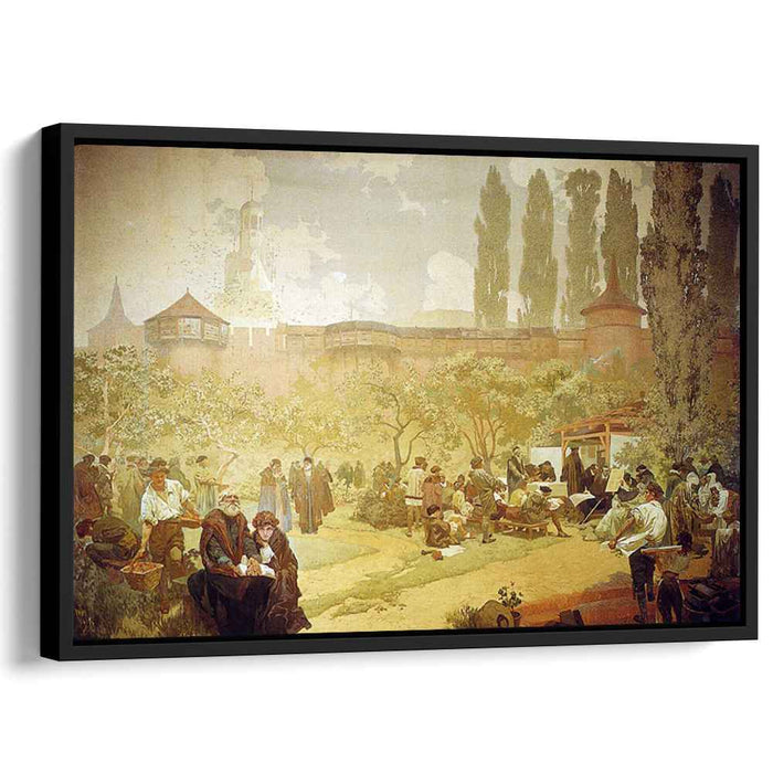 The Printing of the Bible of Kralice in Ivancice (1914) by Alphonse Mucha