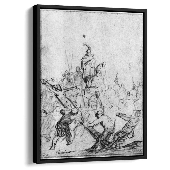 The raising of the cross (1629) by Rembrandt