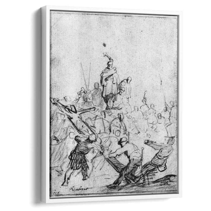 The raising of the cross (1629) by Rembrandt