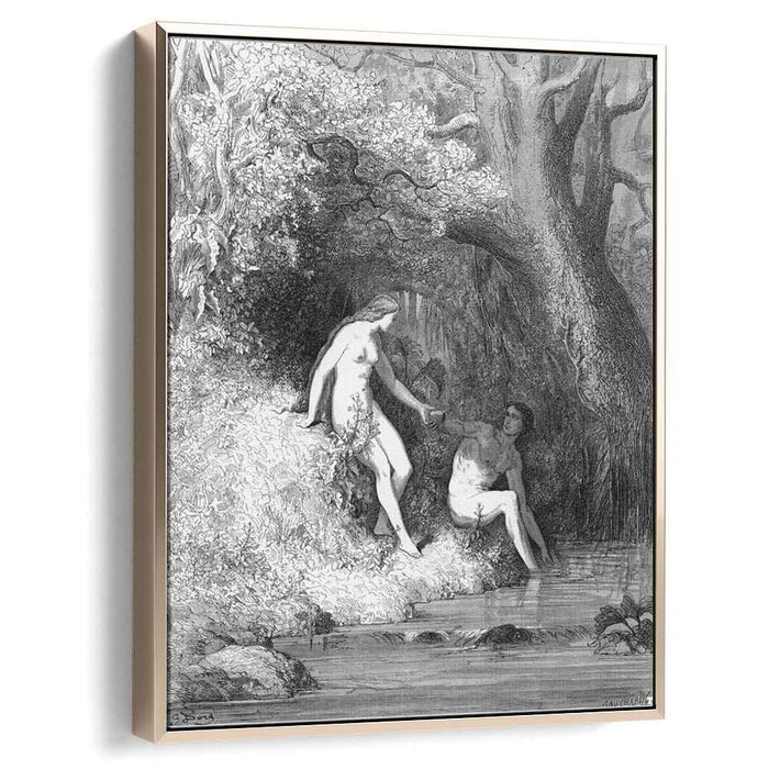 The savoury pulp they chew, and in the rind, Still as they thirsted, scoop the brimming by Gustave Dore