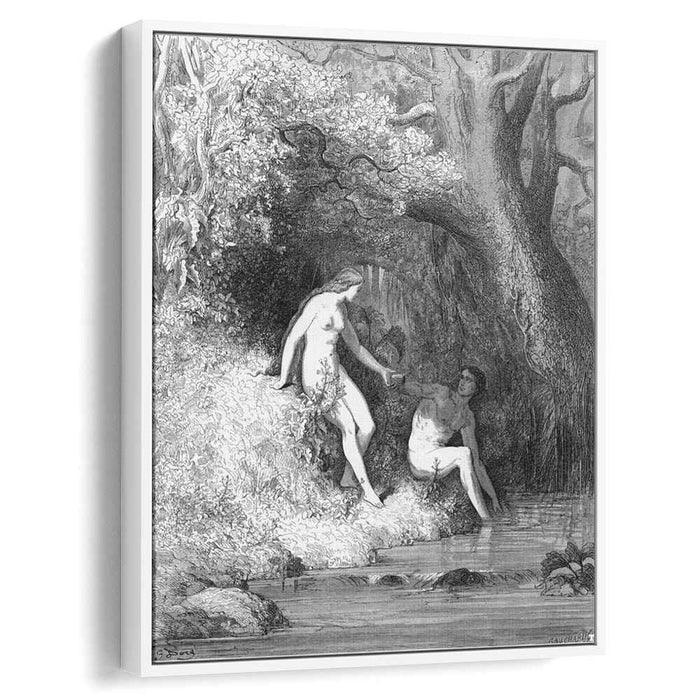 The savoury pulp they chew, and in the rind, Still as they thirsted, scoop the brimming by Gustave Dore