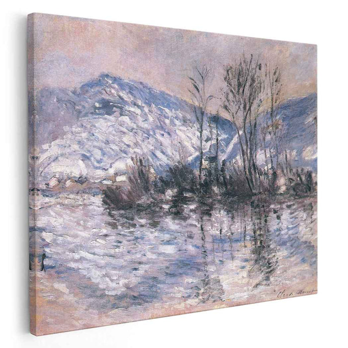 The Seine at Port Villez, Snow Effect 02 by Claude Monet