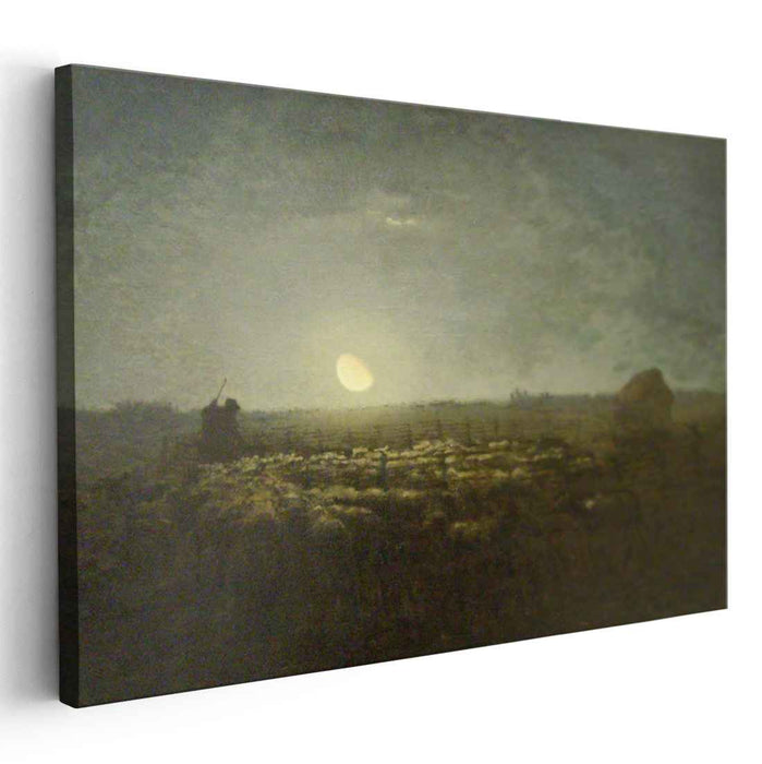 The sheep pen, moonlight by Jean-Francois Millet
