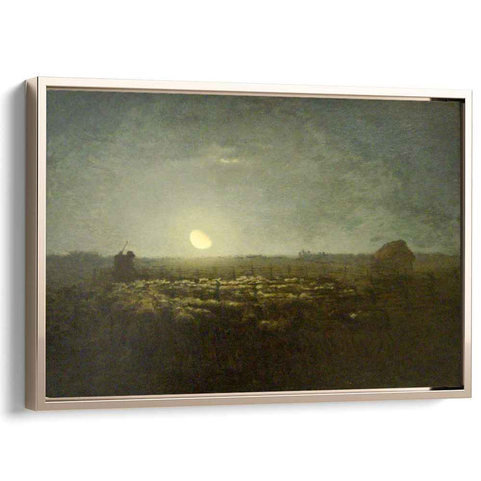 The sheep pen, moonlight by Jean-Francois Millet