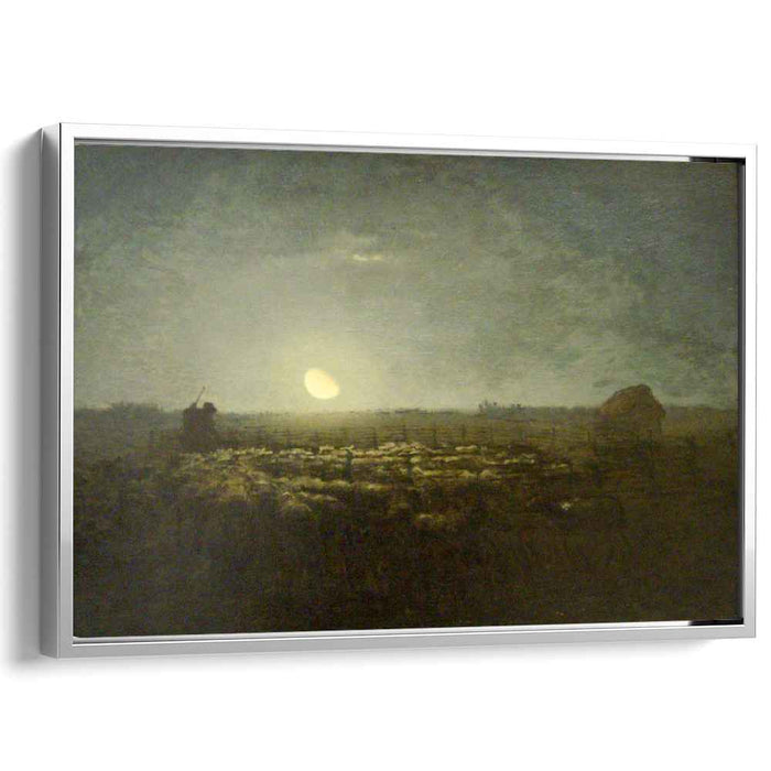 The sheep pen, moonlight by Jean-Francois Millet