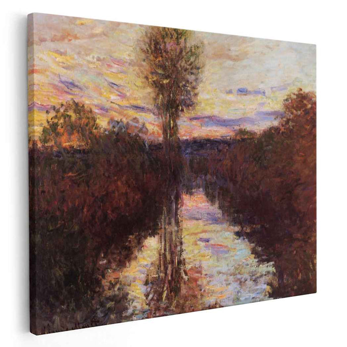 The Small Arm of the Seine at Mosseaux, Evening by Claude Monet