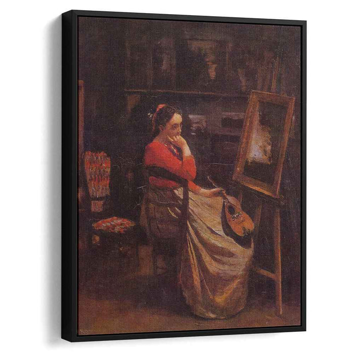 The Studio (Young Woman with a Mandolin) (1866) by Camille Corot