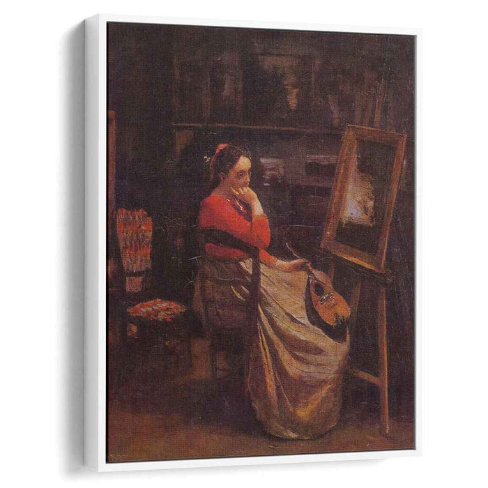 The Studio (Young Woman with a Mandolin) (1866) by Camille Corot