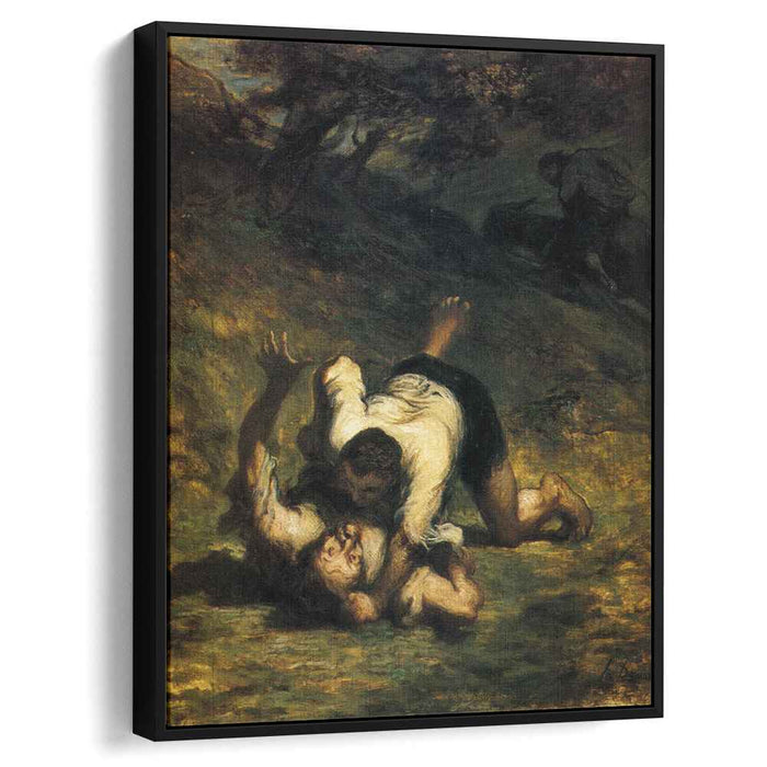 The Thieves and the Donkey (1860) by Honore Daumier