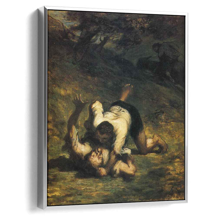 The Thieves and the Donkey (1860) by Honore Daumier