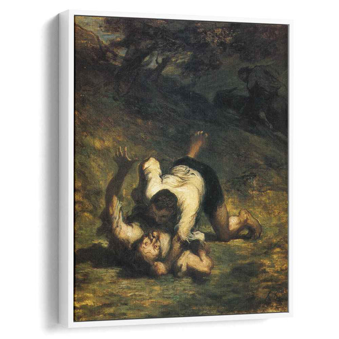 The Thieves and the Donkey (1860) by Honore Daumier